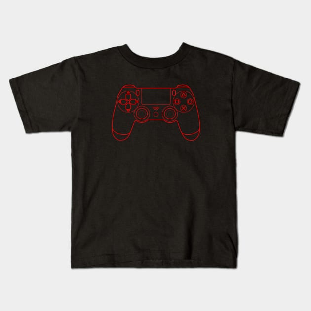 Ps4 Controller Wireframe Kids T-Shirt by JamesCMarshall